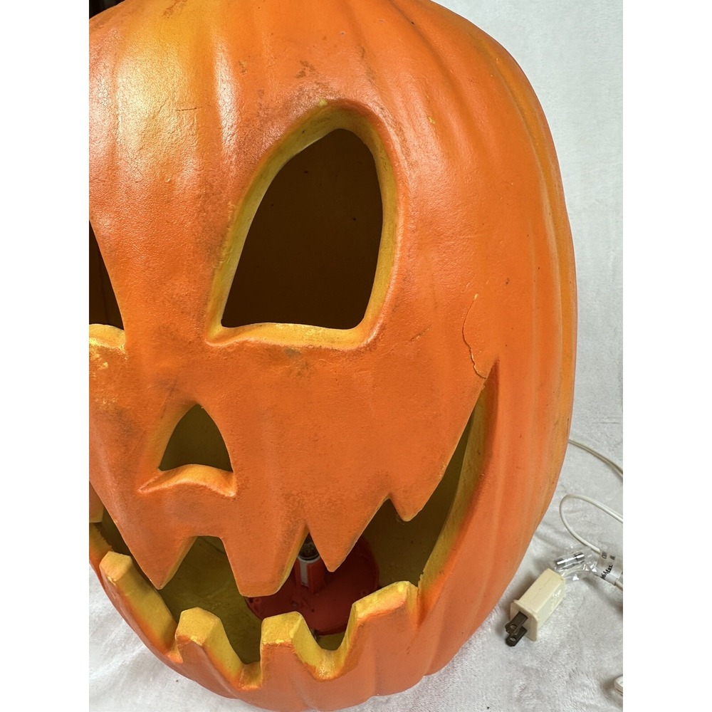 VTG 1995 Trendmasters Light Up Jack O Lantern Pumpkin Halloween Foam Mold 16" - Picture 3 of 13